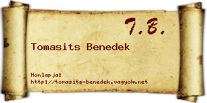 Tomasits Benedek névjegykártya