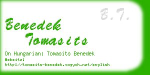 benedek tomasits business card